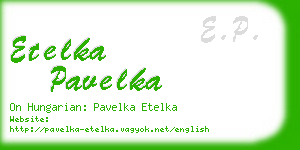 etelka pavelka business card